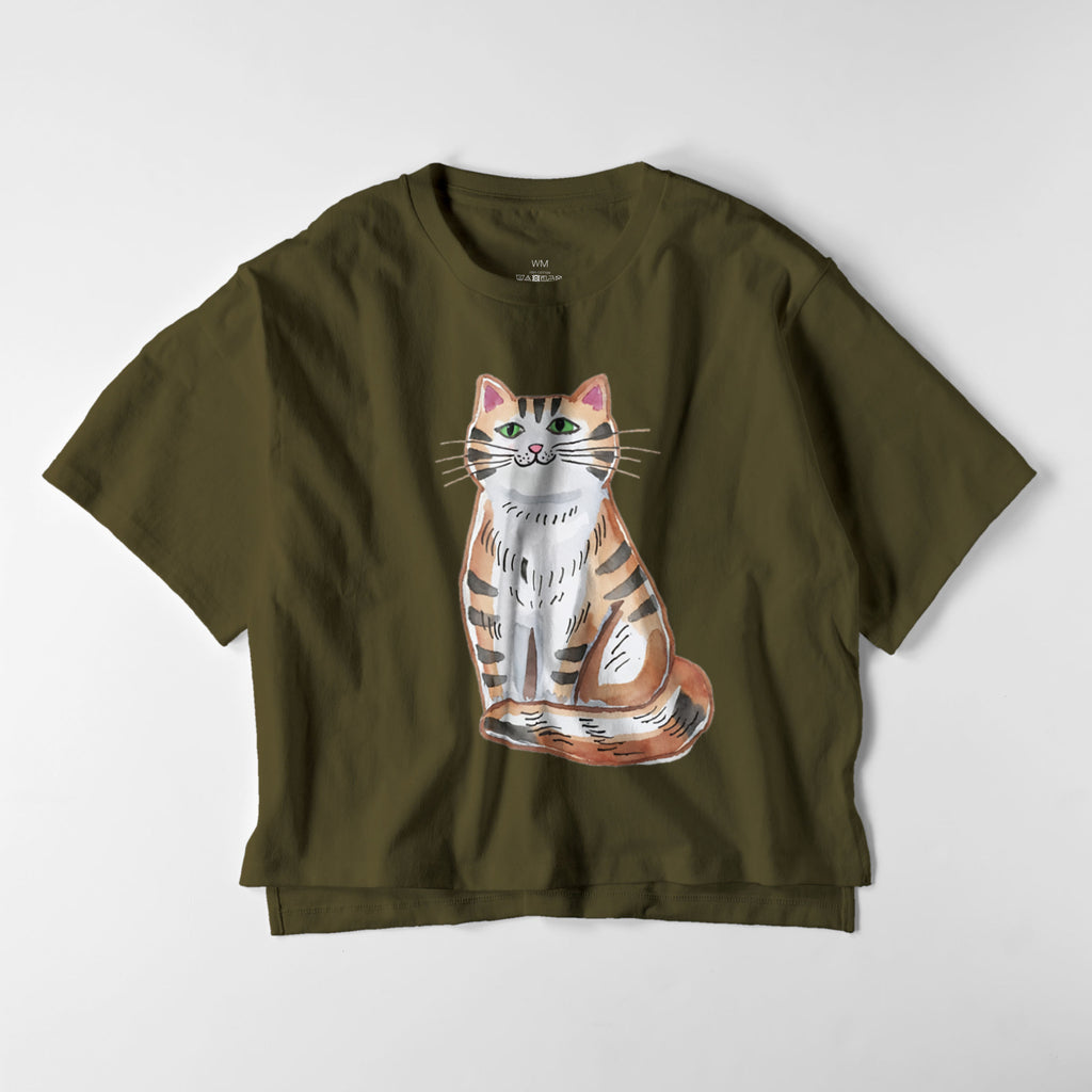 ビッグシルエットTシャツ olive-drab image